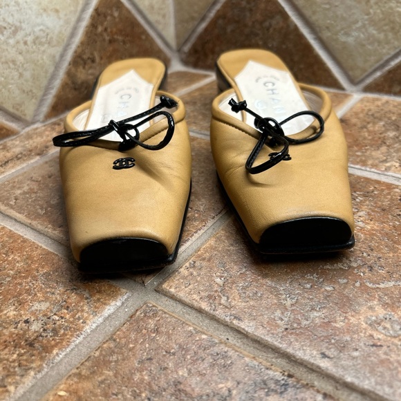CC Logo Chanel Ballet Heel Toe Mules Size 6 - Picture 10 of 10